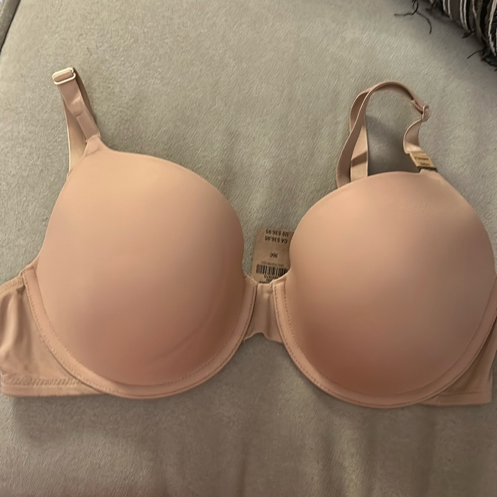 Nude Victoria Secret PINK lightly lined t-shirt bra 36c NWT